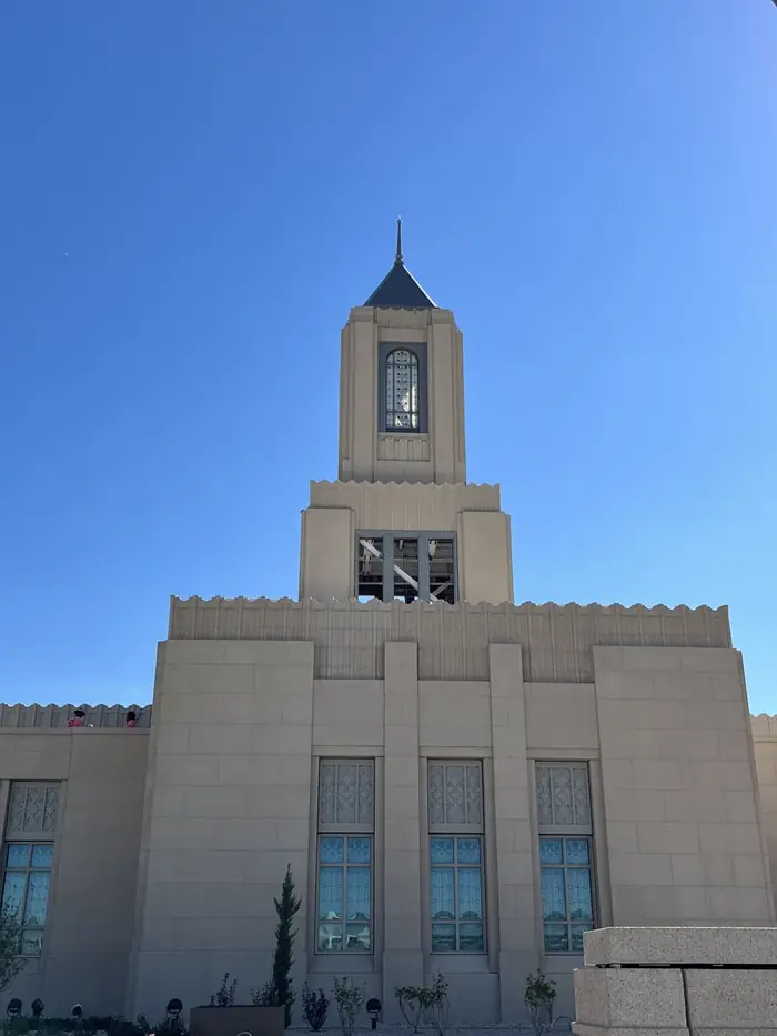 The completed Casper Wyoming Temple with the finished window frames in place